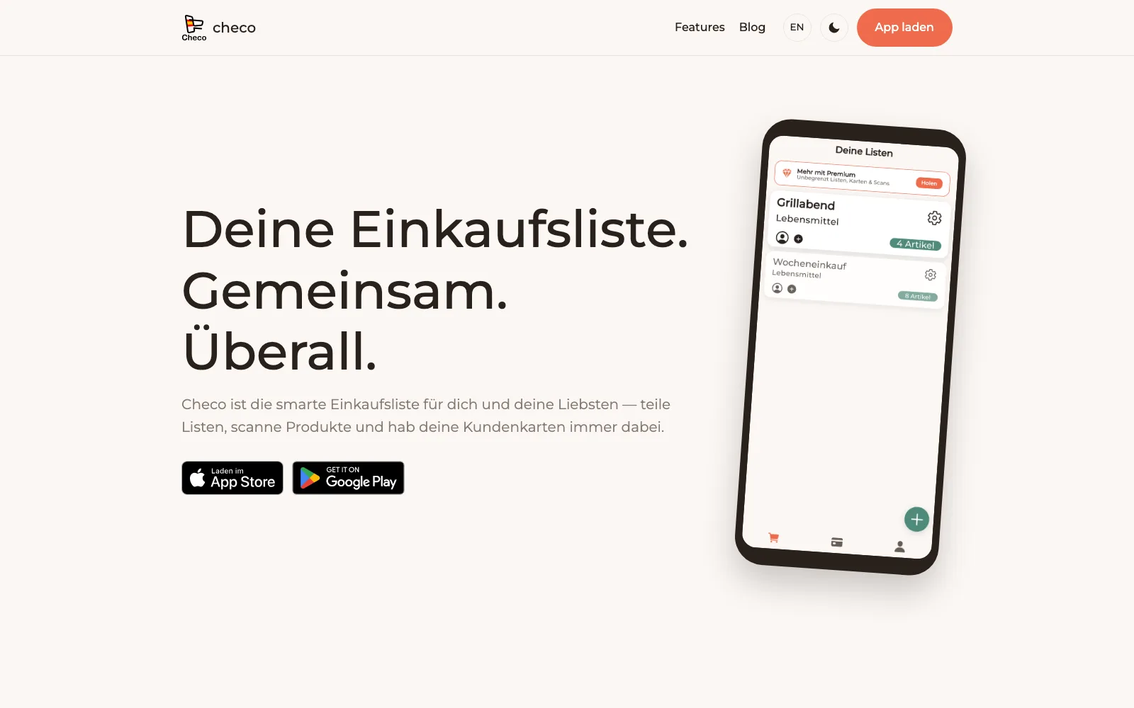 Vorschau der Checo-App